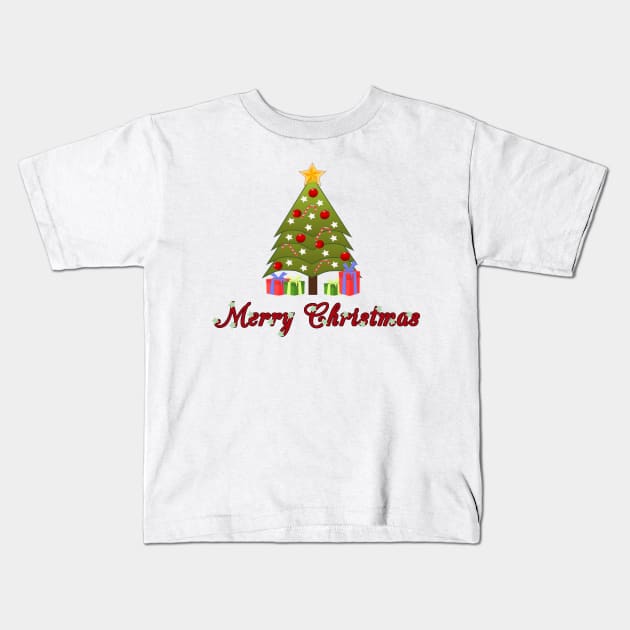 XMas tree Kids T-Shirt by Ezhael